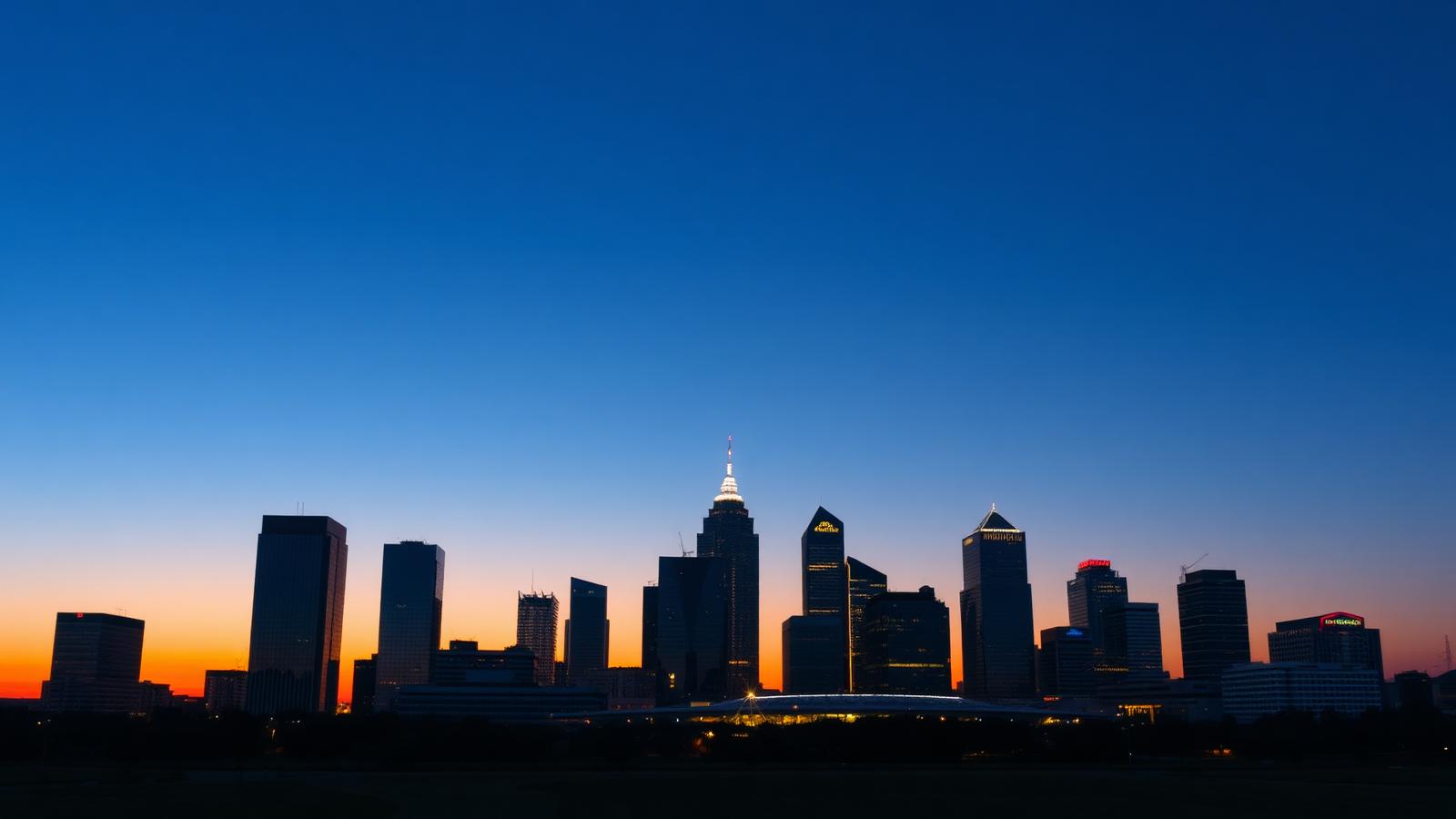 Texas skyline at dusk